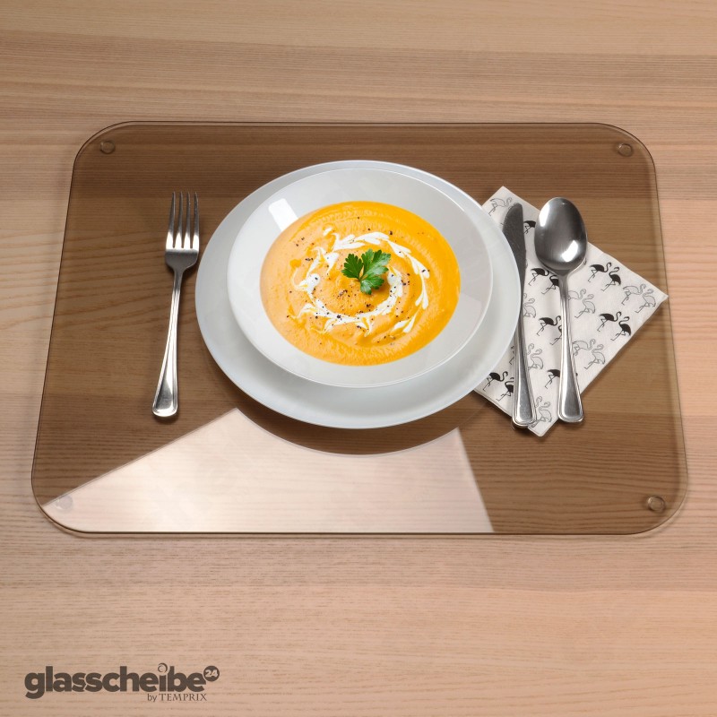 Tischset aus Braunglas