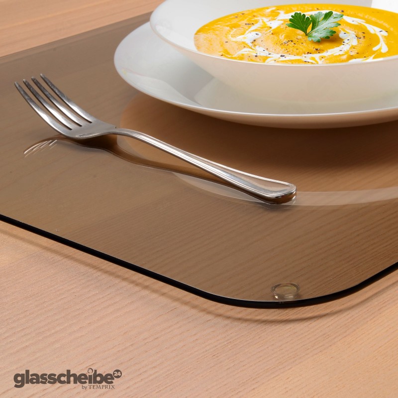 Tischset aus Braunglas