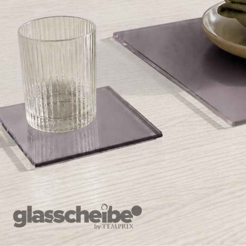 Grauglas Glasuntersetzer