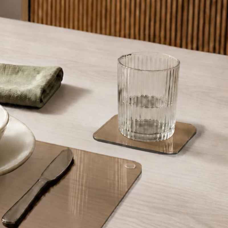 Glasuntersetzer braun rund
