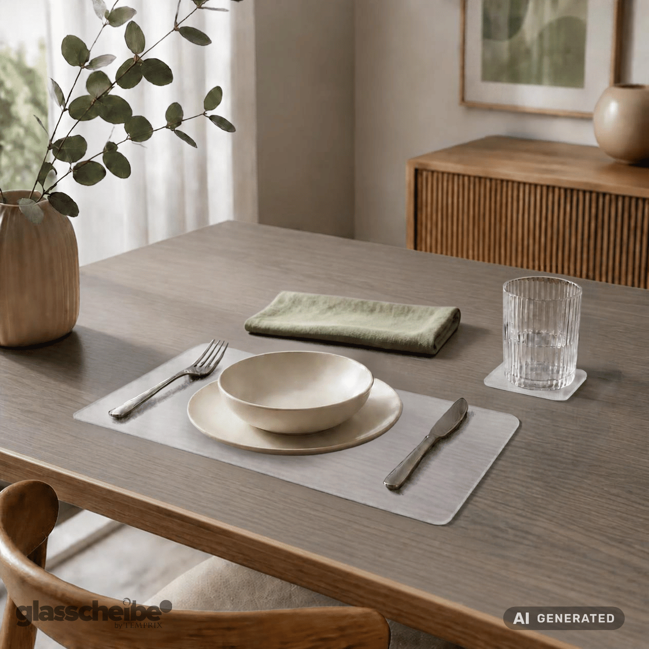 Tischset Satiniert mit runden Ecken in 400x300mm