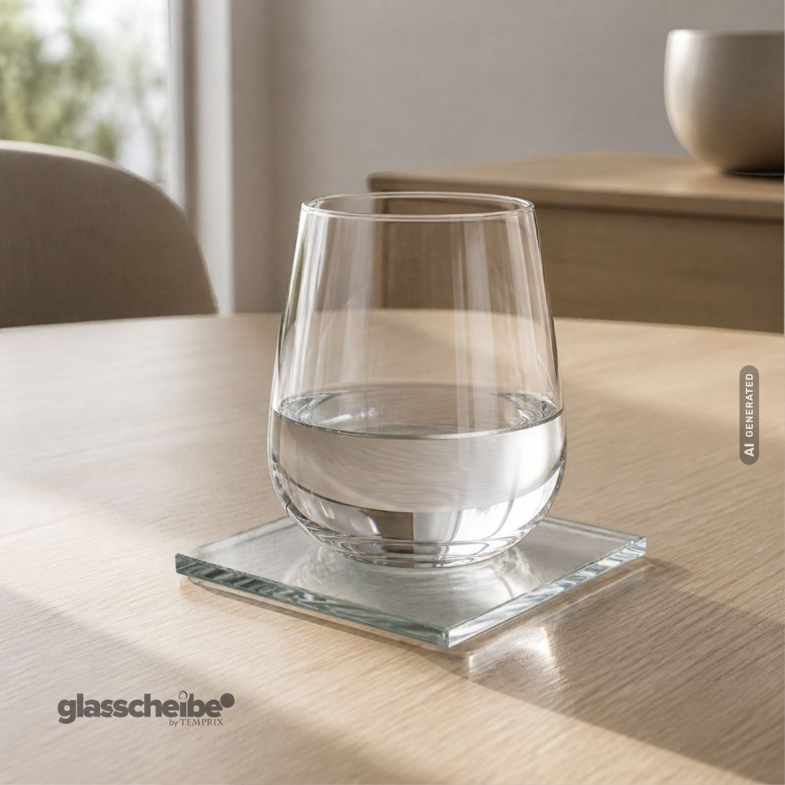 Glasuntersetzer mit spitzen Ecken