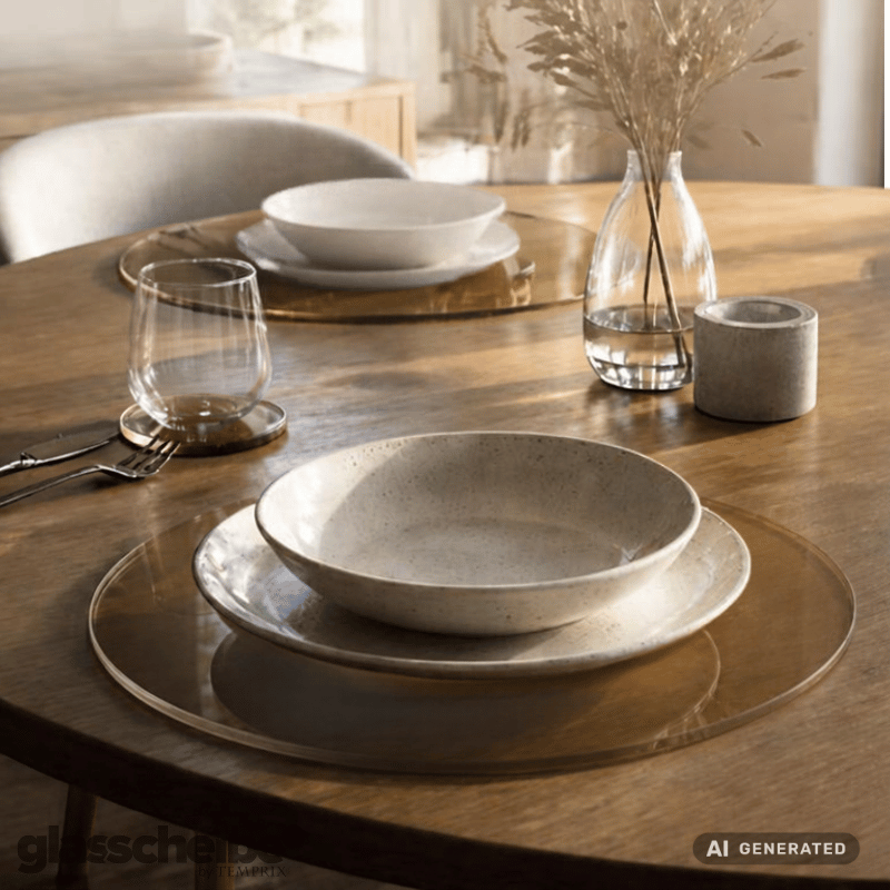 Rundes Tischsets aus Braunglas in Ø330mm
