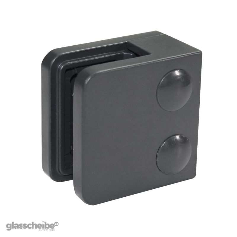 Verzinkte Halterung für 8mm Glasscheiben rechteckig gebürstet in Grau  (Größe: 8 mm, Farbe: Grau)